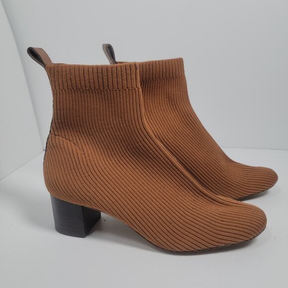 Everlane Women’s 7.5 Glove Boot Rib Knit Stretch Pull On Brown - Picture 1 of 13